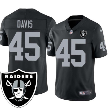 James Davis #45 Raiders Team Logo Black Jersey