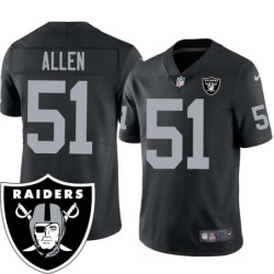 Dakota Allen #51 Raiders Team Logo Black Jersey