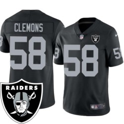 Chris Clemons #58 Raiders Team Logo Black Jersey