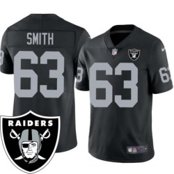 Willie Smith #63 Raiders Team Logo Black Jersey