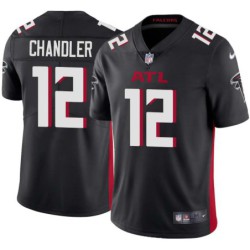 Falcons #12 Chris Chandler Football Jersey -Black