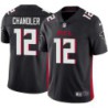 Falcons #12 Chris Chandler Football Jersey -Black