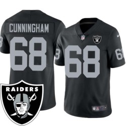 Rick Cunningham #68 Raiders Team Logo Black Jersey