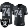 Bruce Campbell #74 Raiders Team Logo Black Jersey