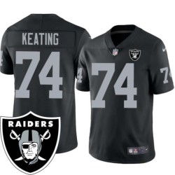 Tom Keating #74 Raiders Team Logo Black Jersey