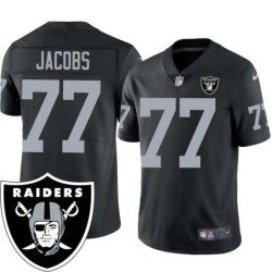 Proverb Jacobs #77 Raiders Team Logo Black Jersey