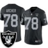 Dan Archer #78 Raiders Team Logo Black Jersey