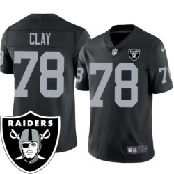 John Clay #78 Raiders Team Logo Black Jersey