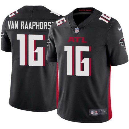 Falcons #16 Jeff Van Raaphorst Football Jersey -Black