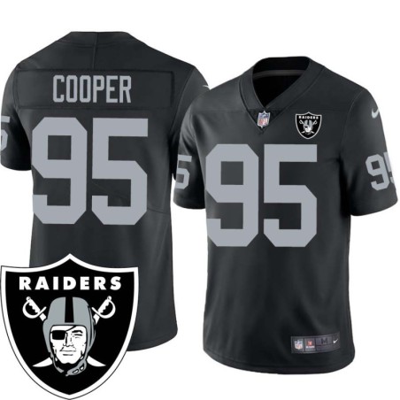 Marquis Cooper #95 Raiders Team Logo Black Jersey