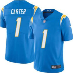 Chargers #1 DeAndre Carter BOLT UP Powder Blue Jersey