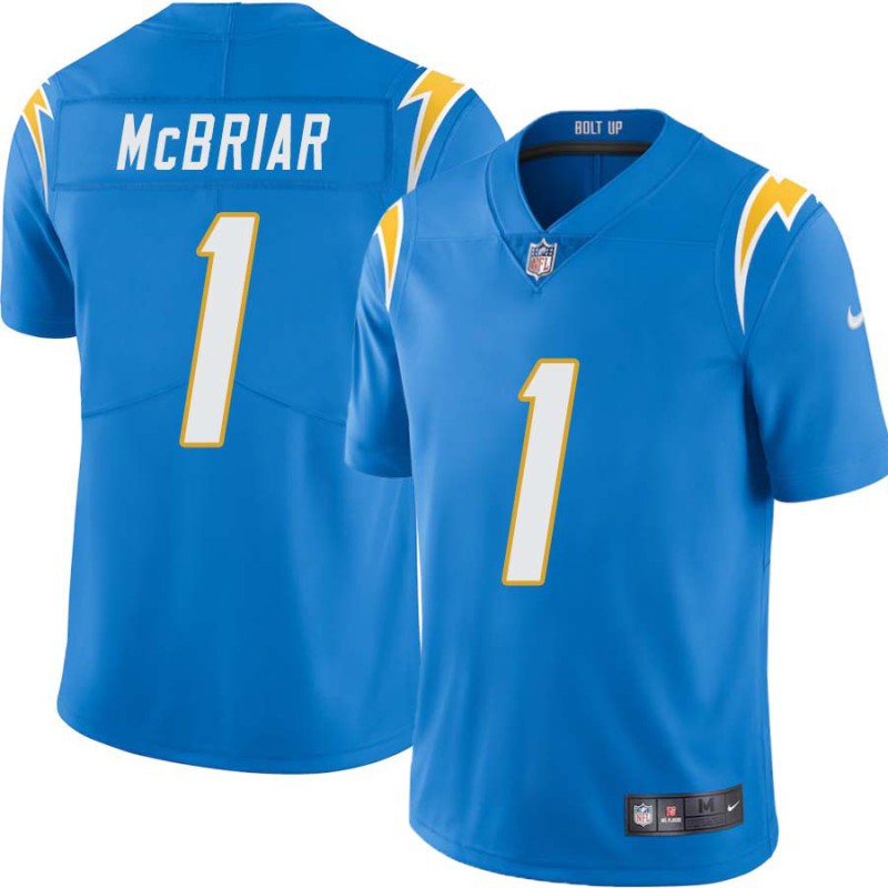 Chargers #1 Mat McBriar BOLT UP Powder Blue Jersey