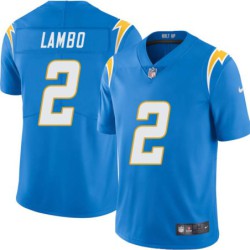 Chargers #2 Josh Lambo BOLT UP Powder Blue Jersey