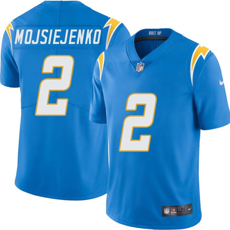 Chargers #2 Ralf Mojsiejenko BOLT UP Powder Blue Jersey