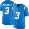 Chargers #3 Ben Agajanian BOLT UP Powder Blue Jersey