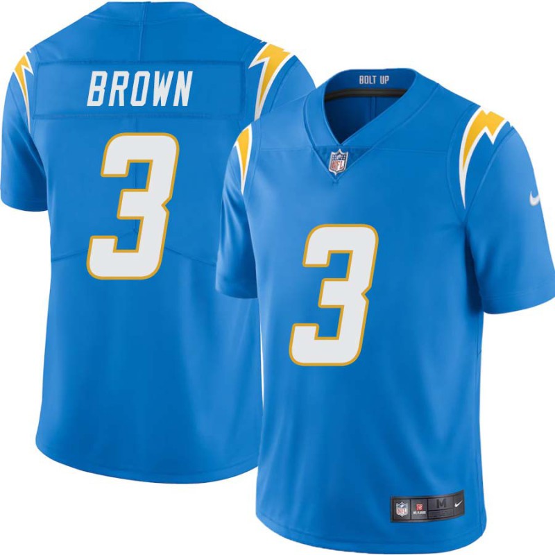 Chargers #3 Kris Brown BOLT UP Powder Blue Jersey