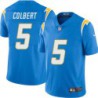 Chargers #5 Lewis Colbert BOLT UP Powder Blue Jersey