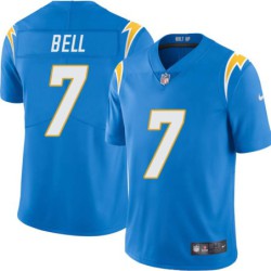 Chargers #7 Eddie Bell BOLT UP Powder Blue Jersey