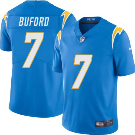 Chargers #7 Maury Buford BOLT UP Powder Blue Jersey