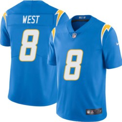 Chargers #8 Jeff West BOLT UP Powder Blue Jersey