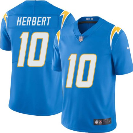 Chargers #10 Justin Herbert BOLT UP Powder Blue Jersey