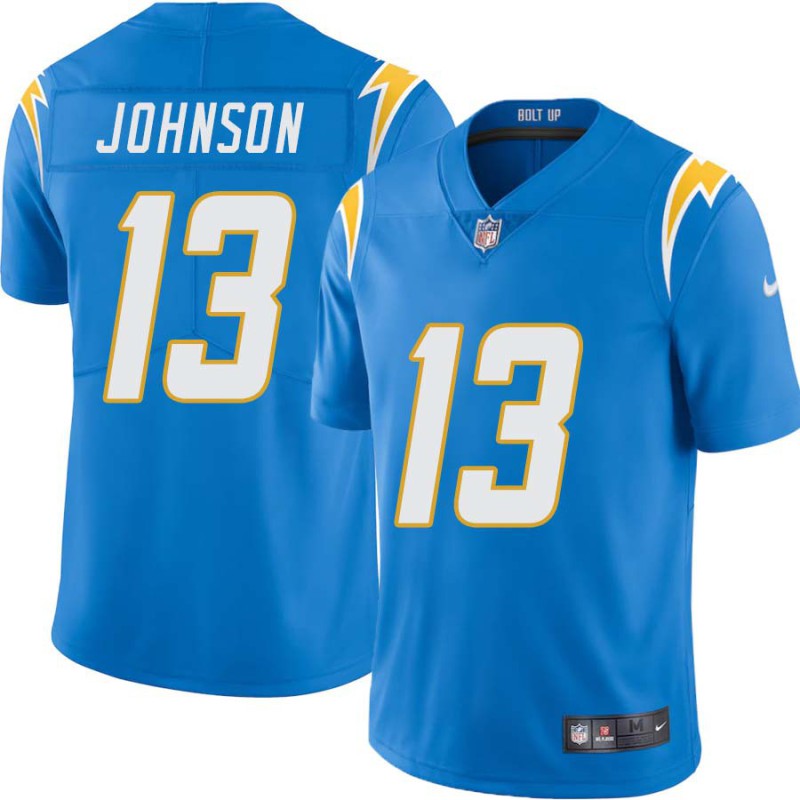 Chargers #13 Tyron Johnson BOLT UP Powder Blue Jersey