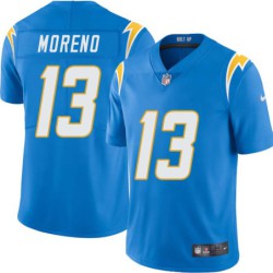 Chargers #13 Moses Moreno BOLT UP Powder Blue Jersey