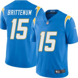 Chargers #15 Jon Brittenum BOLT UP Powder Blue Jersey