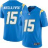 Chargers #15 Pete Mikolajewski BOLT UP Powder Blue Jersey