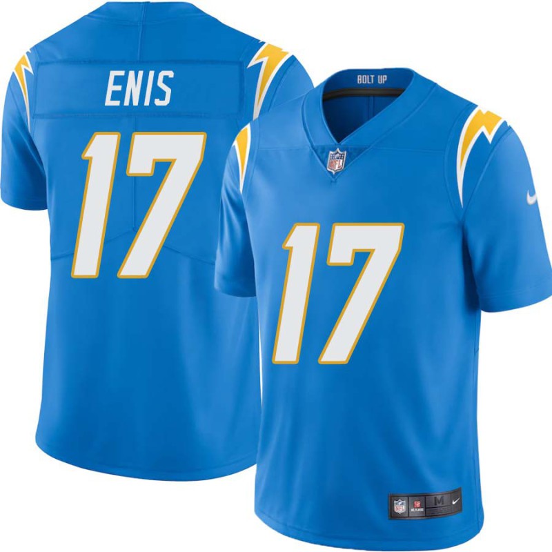 Chargers #17 Hunter Enis BOLT UP Powder Blue Jersey