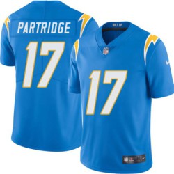 Chargers #17 Rick Partridge BOLT UP Powder Blue Jersey