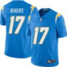 Chargers #17 Philip Rivers BOLT UP Powder Blue Jersey