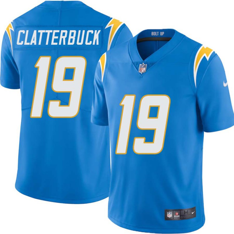 Chargers #19 Bob Clatterbuck BOLT UP Powder Blue Jersey