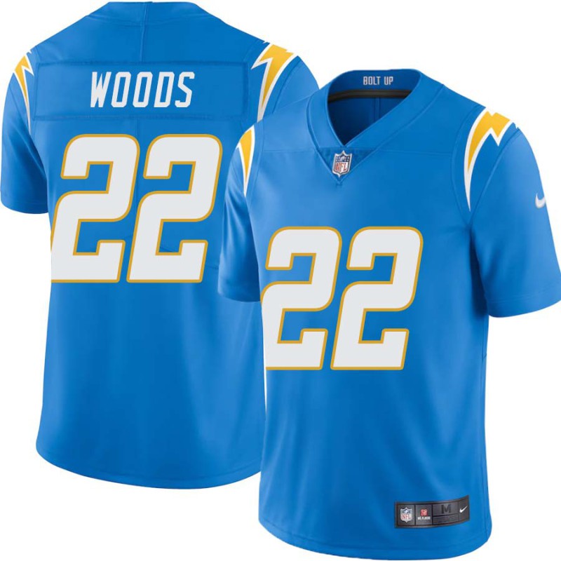 Chargers #22 JT Woods BOLT UP Powder Blue Jersey