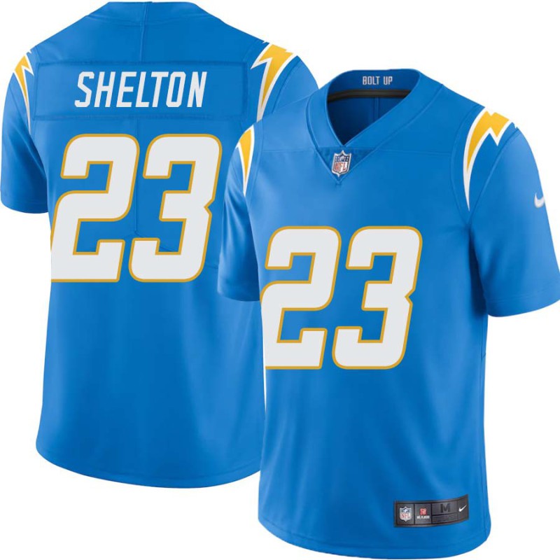 Chargers #23 Anthony Shelton BOLT UP Powder Blue Jersey