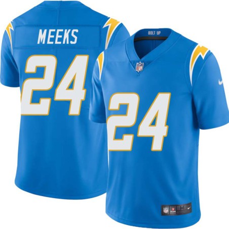 Chargers #24 Quenton Meeks BOLT UP Powder Blue Jersey