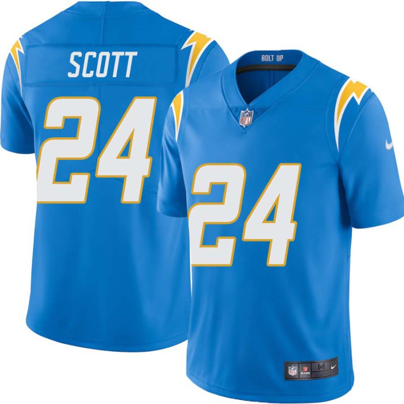 Chargers #24 Kevin Scott BOLT UP Powder Blue Jersey