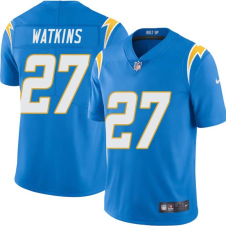 Chargers #27 Jaylen Watkins BOLT UP Powder Blue Jersey