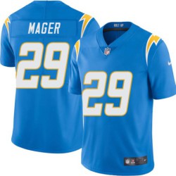 Chargers #29 Craig Mager BOLT UP Powder Blue Jersey