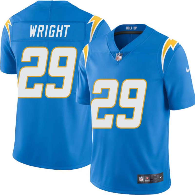 Chargers #29 Shareece Wright BOLT UP Powder Blue Jersey