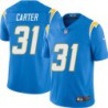 Chargers #31 Tyrone Carter BOLT UP Powder Blue Jersey