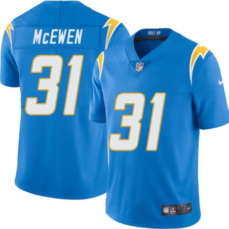 Chargers #31 Craig McEwen BOLT UP Powder Blue Jersey