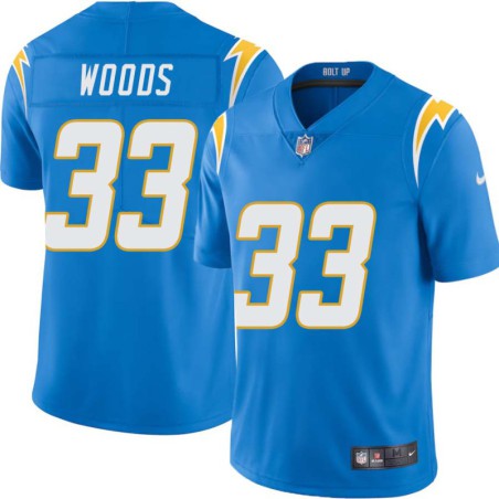 Chargers #33 Don Woods BOLT UP Powder Blue Jersey