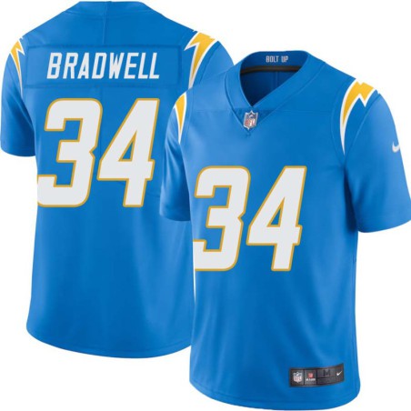 Chargers #34 Darius Bradwell BOLT UP Powder Blue Jersey