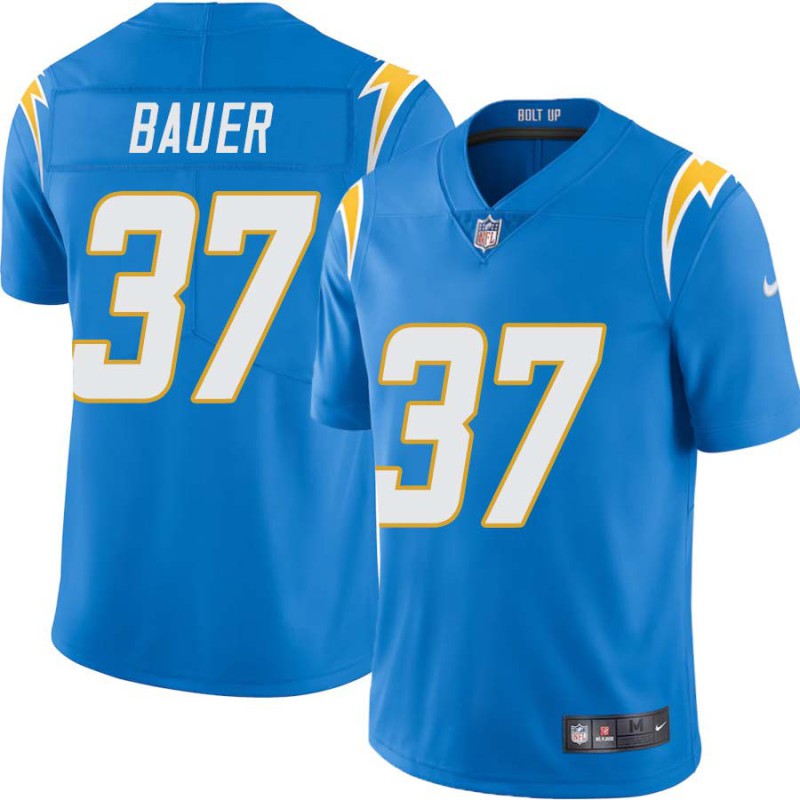 Chargers #37 Hank Bauer BOLT UP Powder Blue Jersey