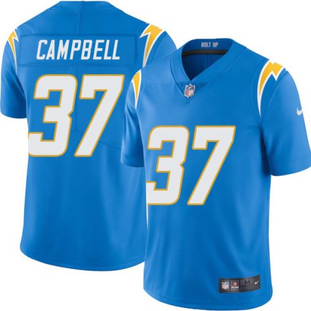 Chargers #37 Tevaughn Campbell BOLT UP Powder Blue Jersey