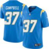 Chargers #37 Tevaughn Campbell BOLT UP Powder Blue Jersey