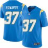 Chargers #37 Cid Edwards BOLT UP Powder Blue Jersey