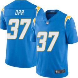 Chargers #37 Terry Orr BOLT UP Powder Blue Jersey