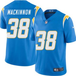 Chargers #38 Jacque MacKinnon BOLT UP Powder Blue Jersey